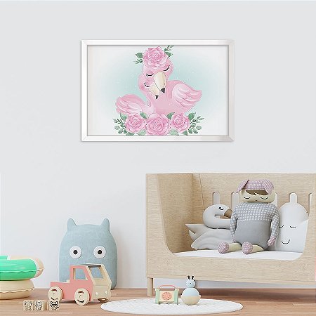 Mamãe Flamingo e seu Bebê