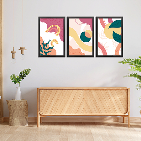 Folhas Abstrato Trio