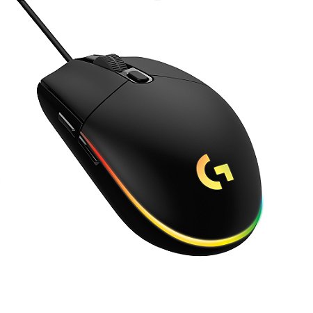Mouse Gamer com fio Logitech G203 Preto Lightsync RGB 8000DPI