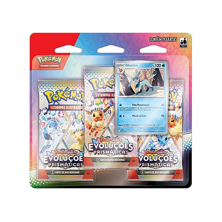 Blister Triplo Escarlate e Violeta Evoluções Prismáticas - Glaceon (Português)