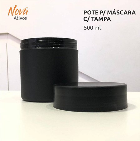 POTE P/ MASCARA PRETO C/ TAMPA - 500 ML