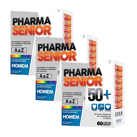 Kit 3uni Pharma Sênior 50+ Homem 60 cáps - Prevent Pharma