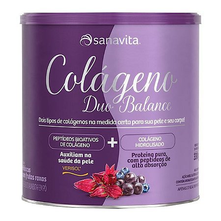 Colágeno Duo Balance Frutas Roxas 330gr - Sanavita