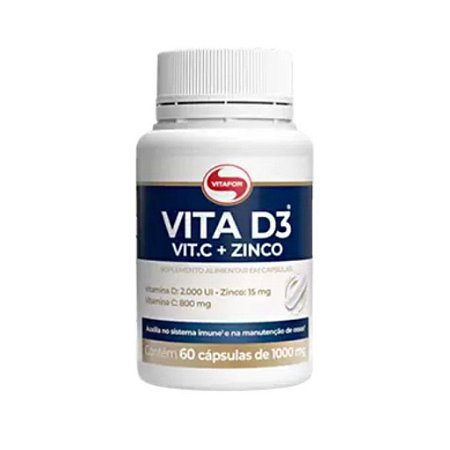 Vita D3 + C + Zinco 60 Cáps 500mg - Vitafor