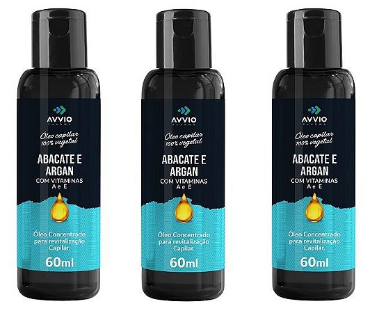 Kit 3uni Óleo Capilar e Corporal Abacate e Argan 60ml - Avvio