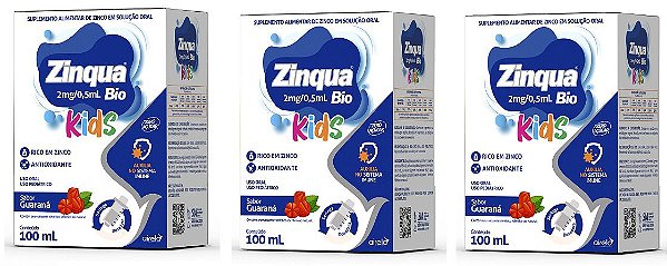 Kit 3uni Zinqua Bio Kids 100ml Solução Oral - Airela