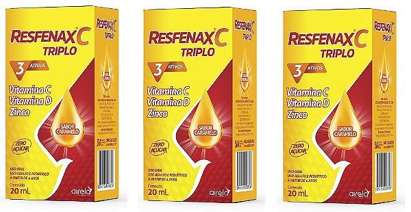 Kit 3uni Resfenax C Triplo 20ml Gotas - Airela