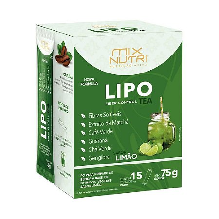 Chá Instantâneo Lipo Tea Sabor Limão 75g 15x5 - MixNutri