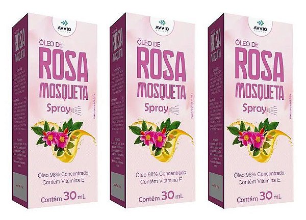 Kit 3uni Óleo de Rosa Mosqueta + Vitamina E Spray 30ml - Avvio