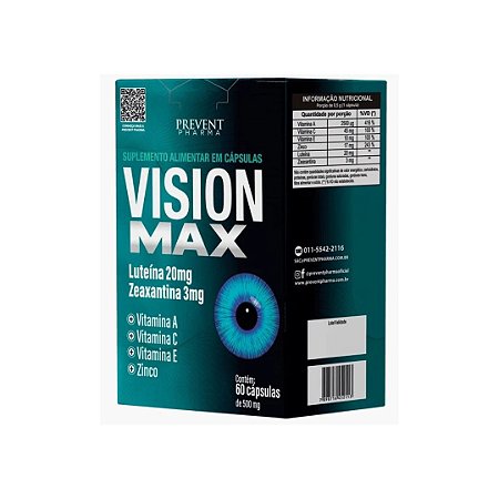 VisionMax Luteína20mg+Zeaxantina3mg 60 Cáps - Prevent Pharma