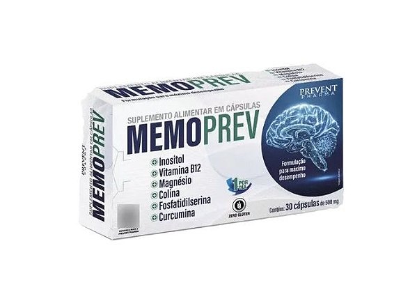 Memoprev Inositol+B12+Colina+Curcumina 30 Tabletes - Prevent Pharma