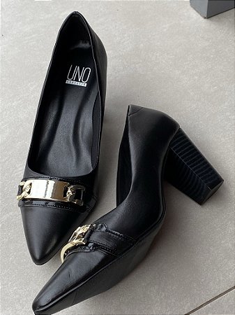 SCARPIN COURO 1131609  PRETO
