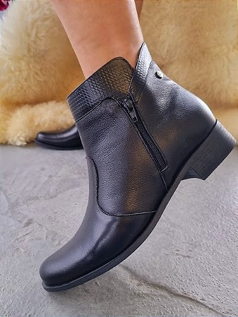 BOTA COURO 771329 PRETO / TEXTURIZADO PRETO