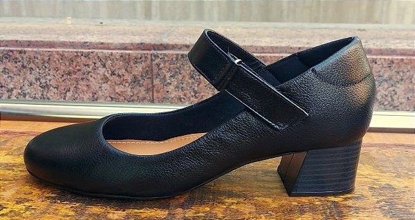 SAPATO EM COURO 136002 PRETO / VELCRO PRETO