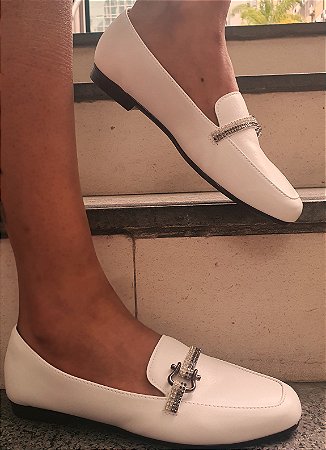 LOAFER 655437 BRANCO / PEDRAS CRISTAL