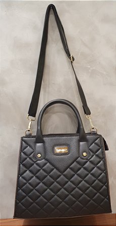 BOLSA DUAS ALÇAS / DE MÃO / DE OMBRO 024 PRETO MATELASSÊ