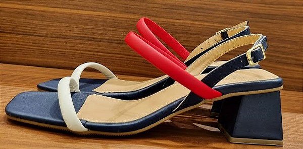 SANDÁLIA 107139 MARINHO / OFF WHITE / VERMELHO