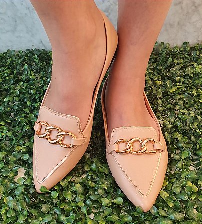 SAPATILHA CONFORTO 45406 NUDE / DOURADO