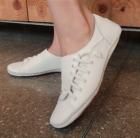 TÊNIS EM COURO ADH009 BRANCO