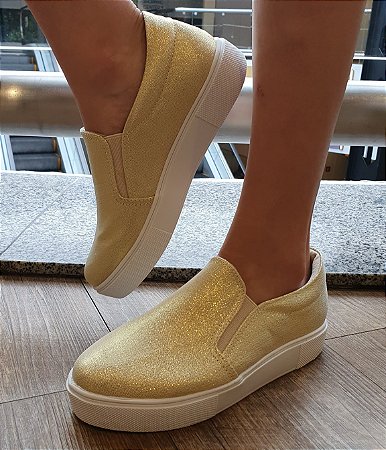 TÊNIS TECIDO 13715 DOURADO