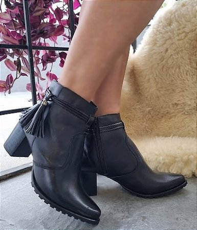BOTA CONFORTO EM COURO 3380 PRETO