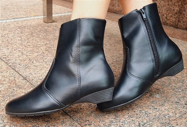BOTA ANABELA 67046 PRETO / LEVE E CONFORTÁVEL