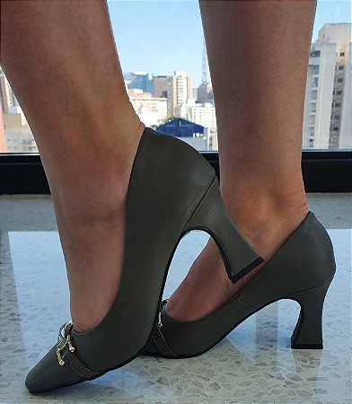 SCARPIN 40002 VERDE MILITAR / SOLADO EMBORRACHADO
