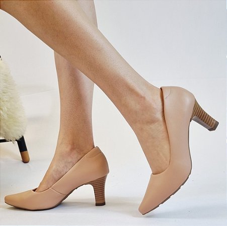 SCARPIN CONFORTO 153323 NUDE ROSADO / SOLADO EMBORRACHADO