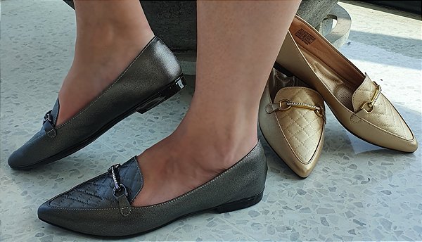 SAPATILHA CONFORTO 45631 CINZA ONIX MATELASSÊ