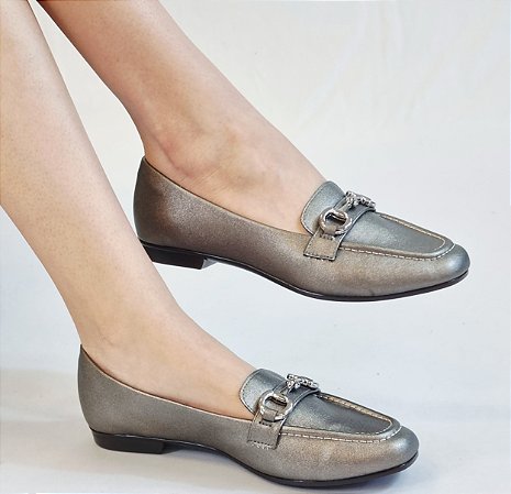 SAPATILHA CONFORTO 655573 CINZA ONIX METALIZADO