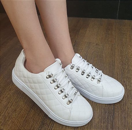 TÊNIS 927152 BRANCO / METAL PRATA VELHO