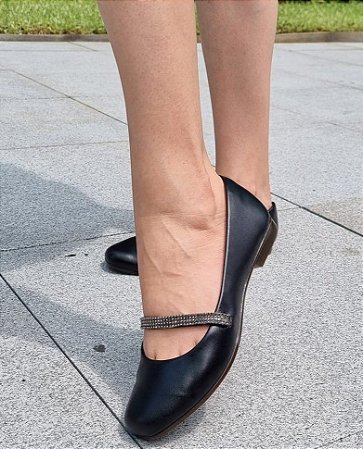 SAPATILHA CONFORTO 655608 PRETO / PEDRAS ONIX