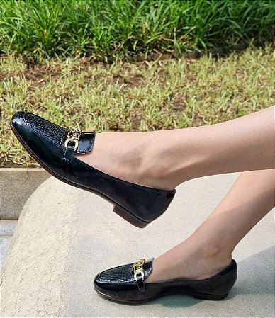 SAPATILHA CONFORTO 655606 PRETO VERNIZ