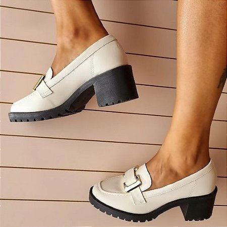 MOCASSIM 315401 OFF WHITE / SALTO E SOLADO TRATORADO