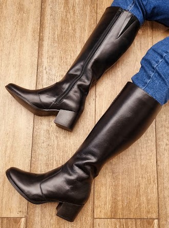BOTA CONFORTO EM COURO PELICA 915090 PRETO / EXTREMAMENTE MACIA E CONFORTÁVEL