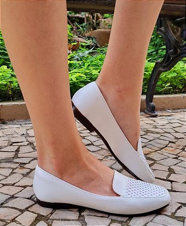 SAPATILHA CONFORTO 655733 BRANCO / TELA PEDRAS CRISTAL