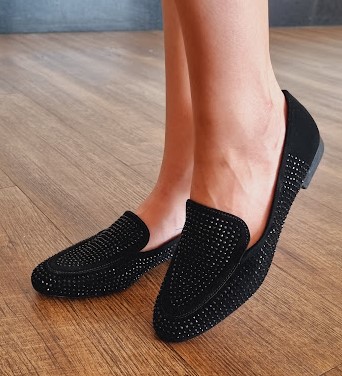 LOAFER 3333 PRETO / PEDRAS CRISTAL