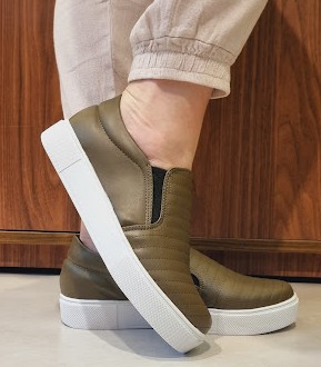 TÊNIS SLIP 10117 VERDE MILITAR