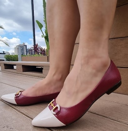 SAPATILHA CONFORTO 745886 BURGUNDY TEXTURIZADO / PONTEIRA OFF WHITE