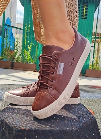 TÊNIS 9810 BROWNY MARROM / CADARÇO EM ELÁSTICO