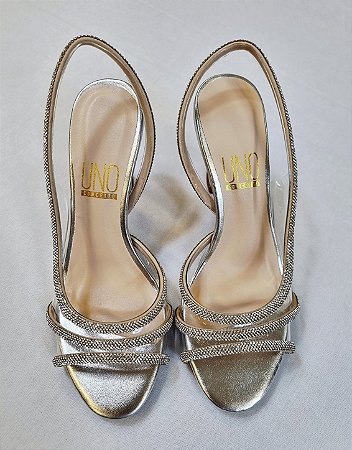 SANDÁLIA EM VINIL 224987 PRATA / PEDRAS CRISTAL