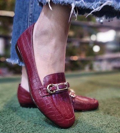 SAPATILHA CONFORTO 655892 BURGUNDY TEXTURIZADO