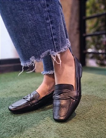 MOCASSIM EM COURO 181247 PRETO