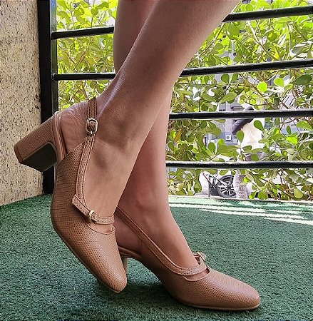 SCARPIN SLINGBACK 59913 NUDE TEXTURIZADO