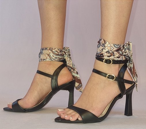 SANDÁLIA COM LENÇO 3000102 PRETO