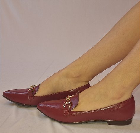 SAPATILHA CONFORTO 745889 BURGUNDY / FIVELA DOURADA