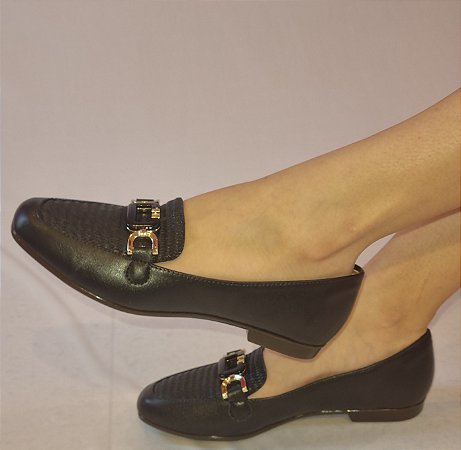 SAPATILHA CONFORTO 655944 PRETO / RAFIA GLOW PRETO