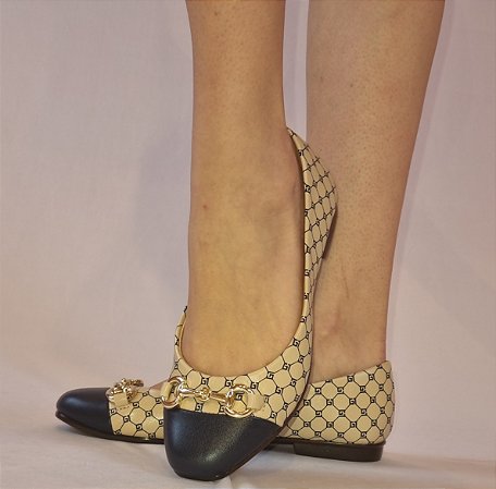 SAPATILHA CONFORTO 655547 FENO / MONOGRAMA E PONTEIRA MARINHO