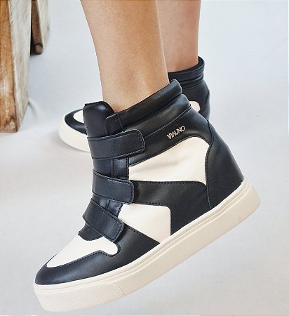 TÊNIS WEDGE SNEAKER VIA UNO 960001 BRANCO / PRETO