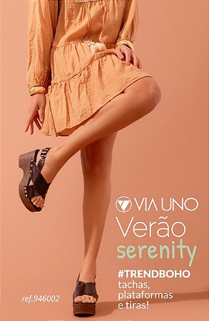 SANDÁLIA VIA UNO 946002 MARROM / COM FORRO CAFÉ